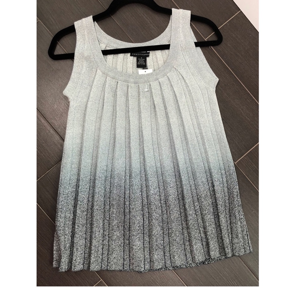 🆕 Grace Elements Metallic Silver Ombré Tank